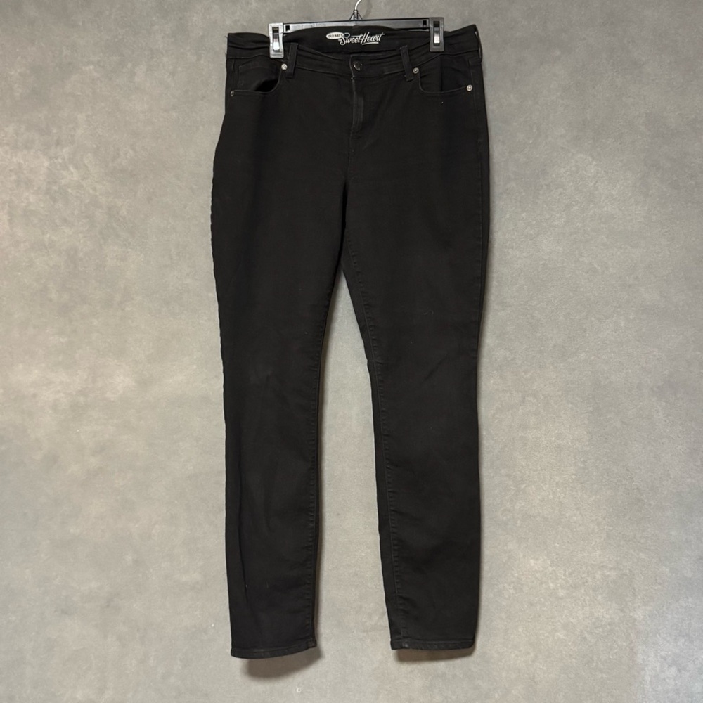 Old Navy Sweetheart Black Jeans 14 LONG EUC